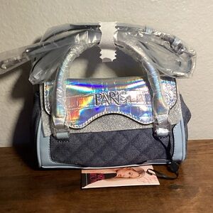 Paris Hilton Women’s Mason Blue Mini Tote with Crossbody Strap